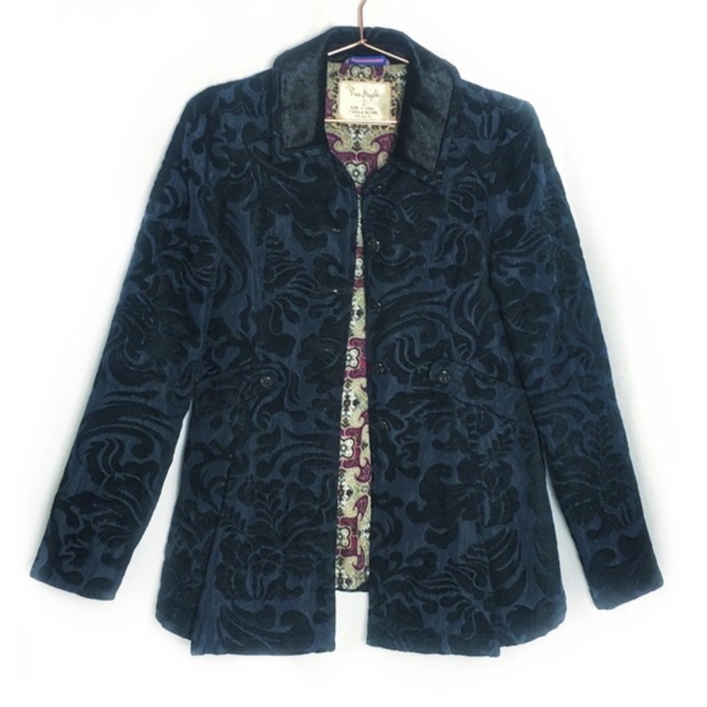 Free People Jacquard Brocade Coat